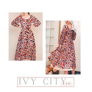 Ivy City Co Vibrant Floral Midi Dress